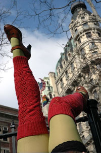 Thigh High Lace Leggings Saluting the Ansonia - Leg Cozies from Interweave Lace Style