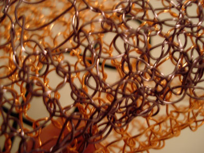 Knitted Wire Purple Orange detail of bracelet