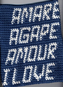 Tapestry Crochet Cylindrical Agape I Love Amour
